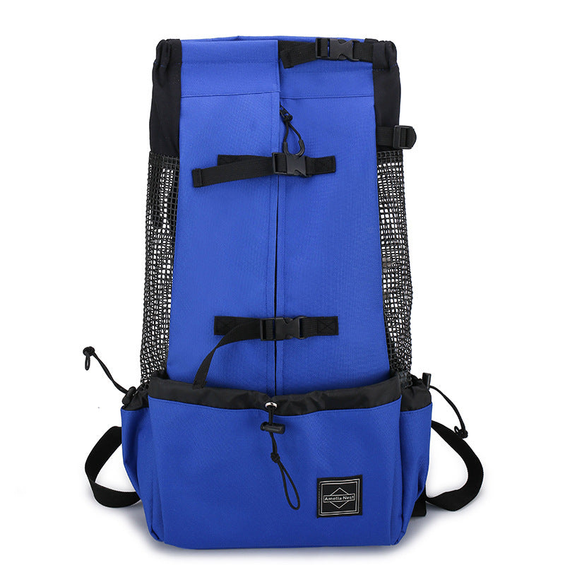 Portable Pet Dog Carrier Backpack – Double Shoulder Travel Bag for Small & Medium Dogs, Breathable Outdoor Design (Red | Blue | Gray | Black)