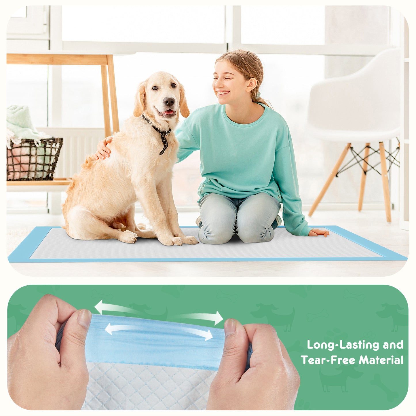 Leak-Proof Quick-Drying Puppy Pads – Disposable Super Absorbent Dog Pee Pads for Training & Home Use (Multiple Sizes)