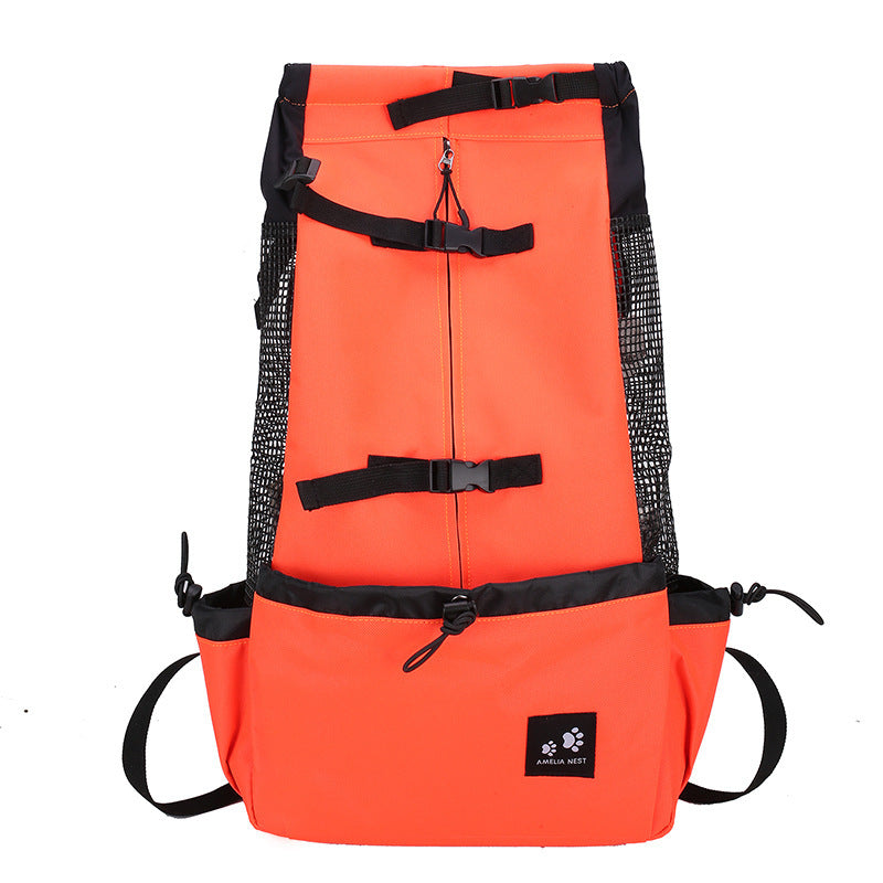 Portable Pet Dog Carrier Backpack – Double Shoulder Travel Bag for Small & Medium Dogs, Breathable Outdoor Design (Red | Blue | Gray | Black)