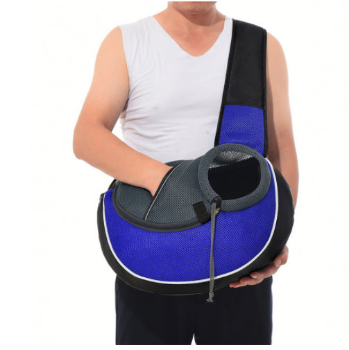Portable Pet Carrier Crossbody Bag for Dogs & Cats – Breathable, Safe & Stylish Outdoor Travel Sling (Black, Oxford Fabric)
