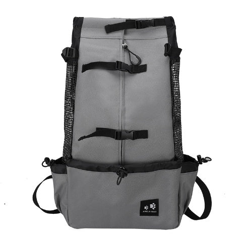 Portable Pet Dog Carrier Backpack – Double Shoulder Travel Bag for Small & Medium Dogs, Breathable Outdoor Design (Red | Blue | Gray | Black)