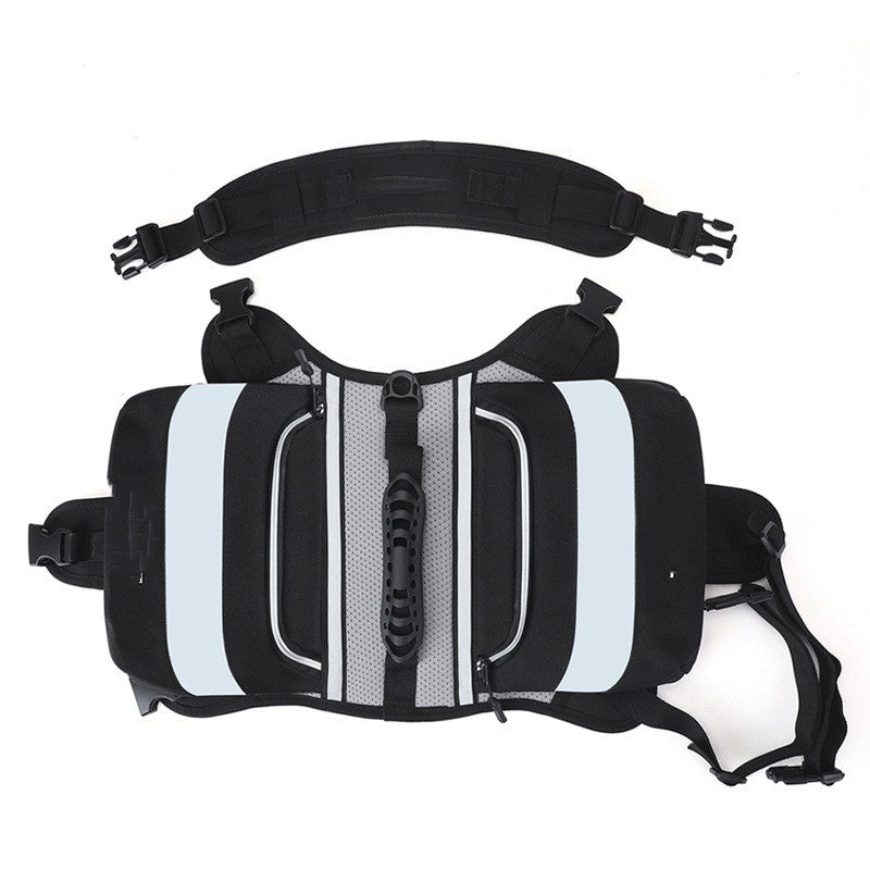 Outdoor Large Dog Backpack – Adjustable Oxford Cloth Travel Harness Pack for Hiking, Camping & Training (Black | Green | Yellow | Camouflage | Gray | Blue)