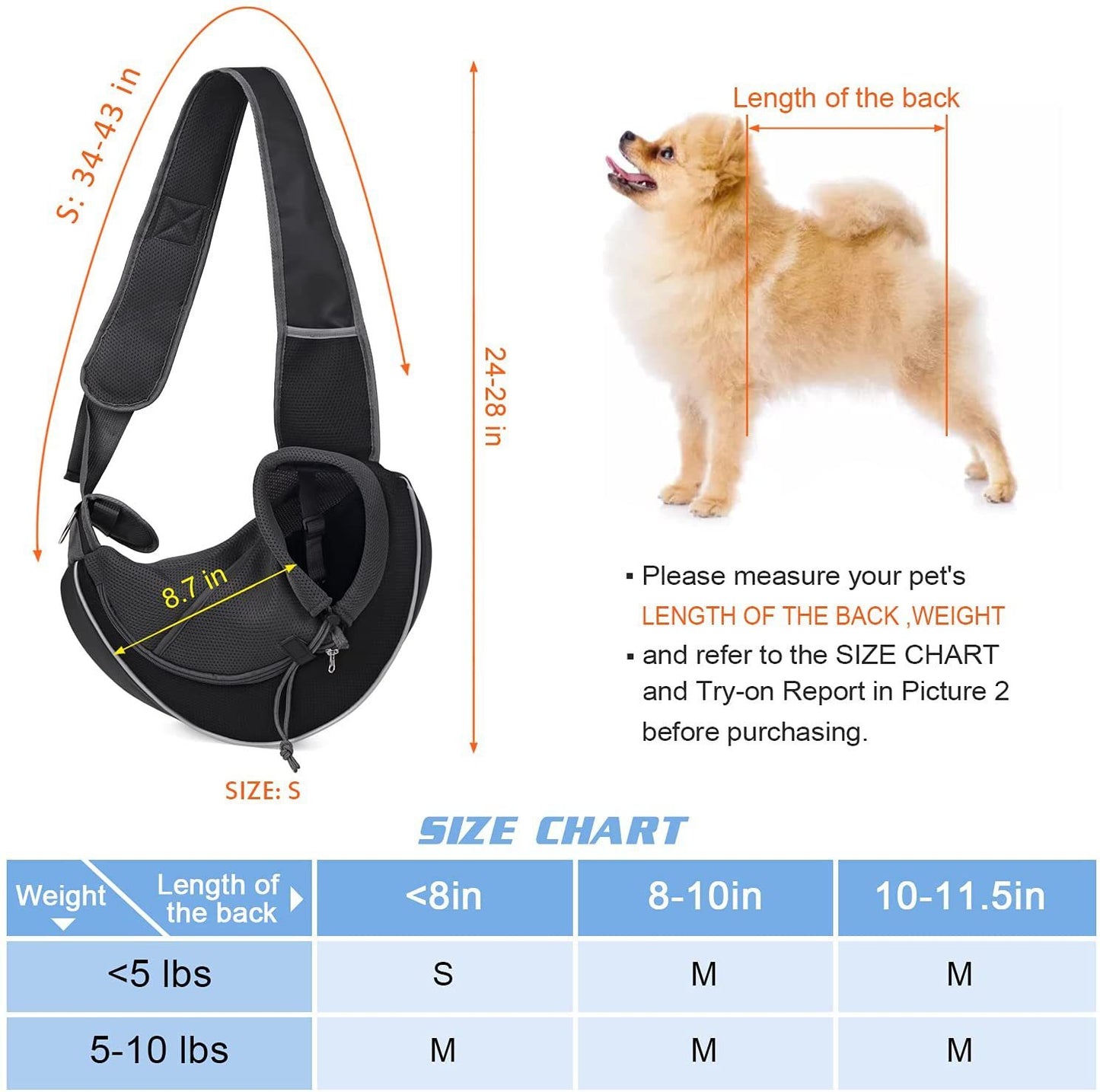 Portable Pet Carrier Crossbody Bag for Dogs & Cats – Breathable, Safe & Stylish Outdoor Travel Sling (Black, Oxford Fabric)