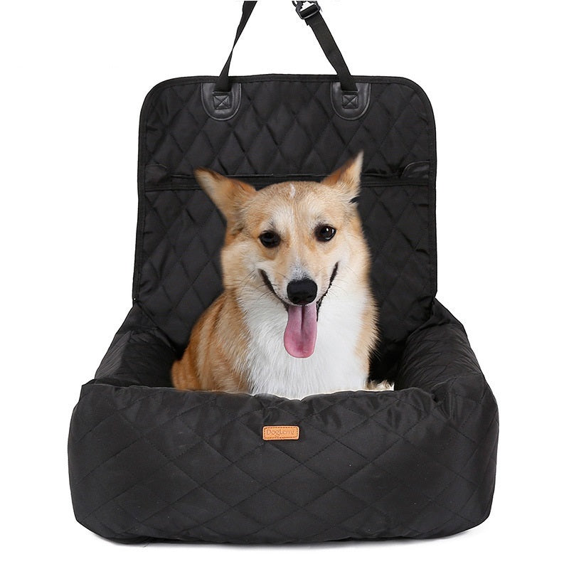 2-in-1 Pet Dog Carrier & Car Seat Pad – Foldable Waterproof Travel Bed, Multi-Purpose Dog Car Mattress (Black | Gray | Beige)