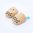 Dog Plush Toy Cute Milk Tea Shape Resistant To Biting Teeth