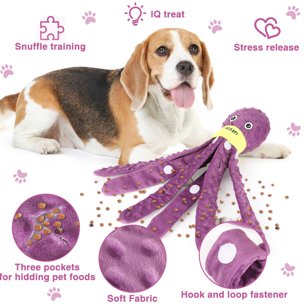Dog Snuffle Toy Dog Plush Octopus Toys, Dog Puzzle Games Interactive Puppy Toys Chew Toys Slow Feeding Games Main image