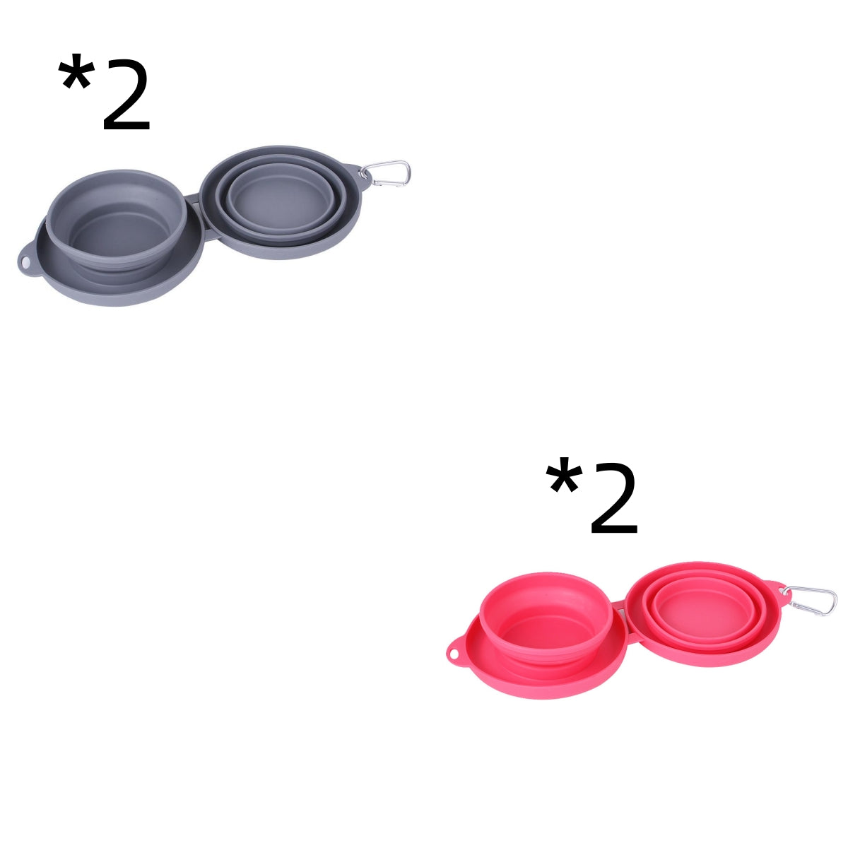 Rubber Foldable Double Bowl Pet