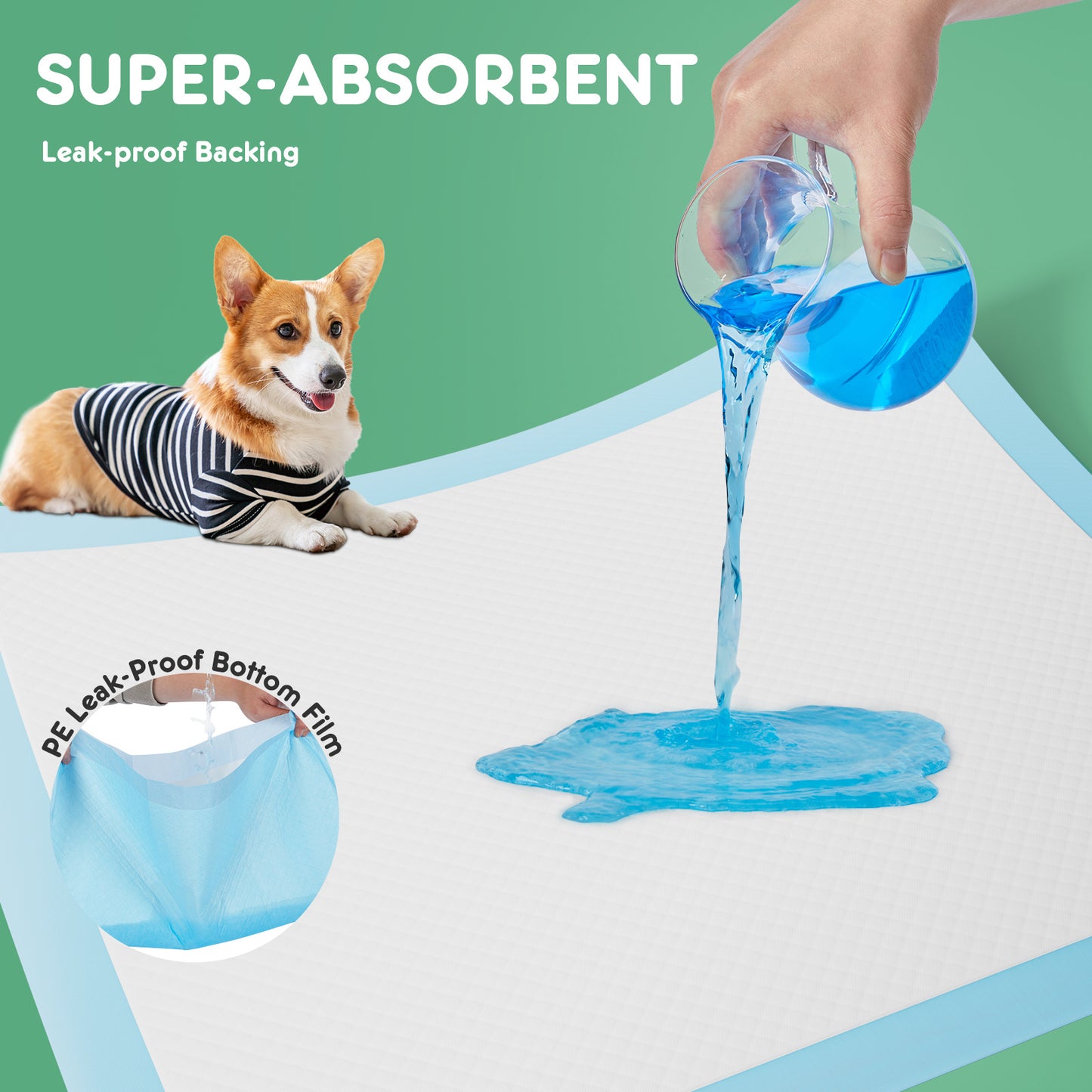 Leak-Proof Quick-Drying Puppy Pads – Disposable Super Absorbent Dog Pee Pads for Training & Home Use (Multiple Sizes)