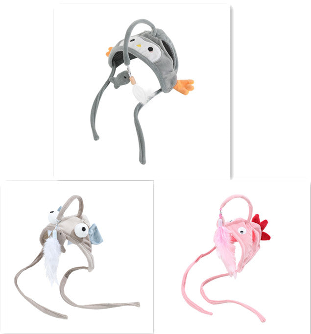 New Head Wearing Feather Funny Cat Stick Funny Cat