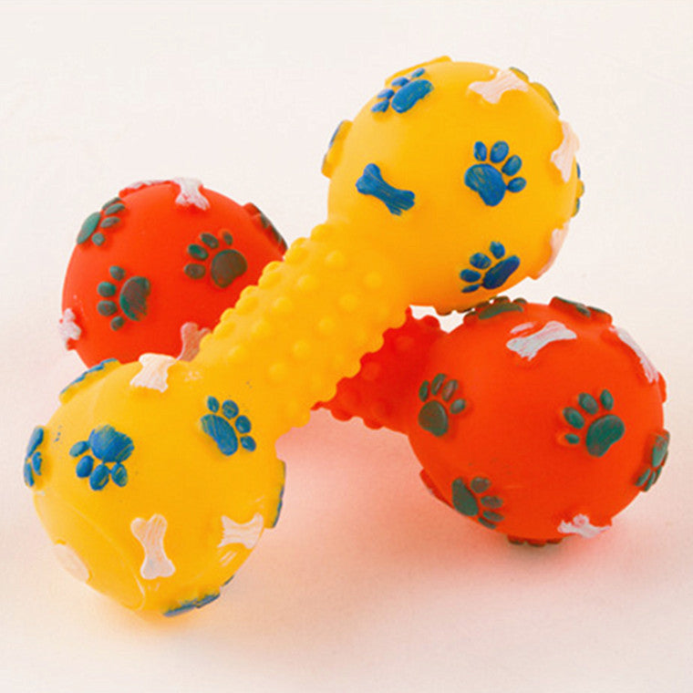 Pet Dumbbell Sound Toys Silicone Dog Toys Teeth bite 13CM Dog Training Guide Toys Secondary image