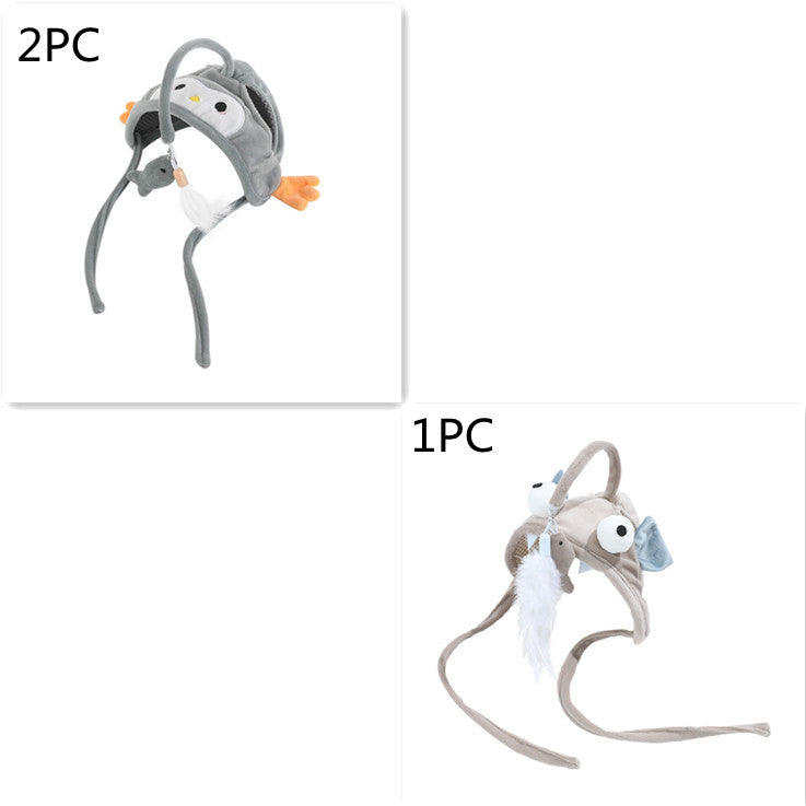 New Head Wearing Feather Funny Cat Stick Funny Cat