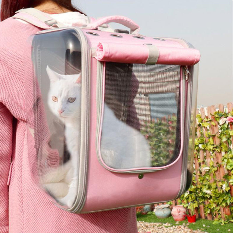 Space Capsule Cat Bag Outing Portable Backpack Pet Bag Pvc Laser Symphony Pet Bag Main image