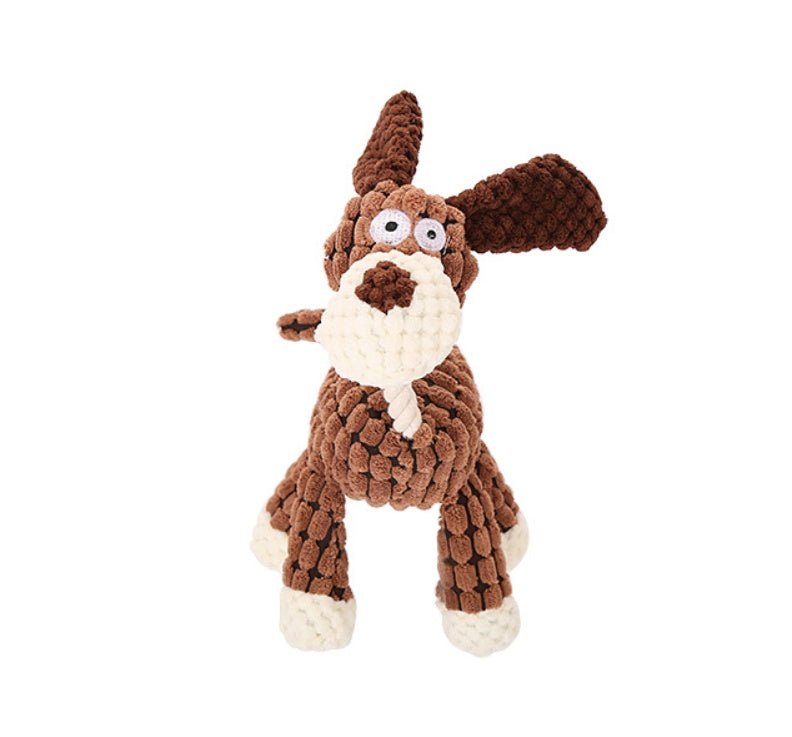 Pet Toy Donkey Shape Corduroy Chew Toy For Dogs Puppy Squeaker Squeaky Plush Bone Molar Dog Toy Pet Training Dog Secondary image