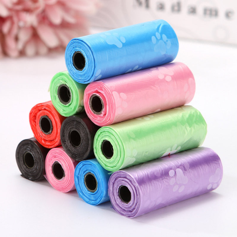 Pet Supplies Wholesale Dog Cleaning Waste Garbage Bags Printed Footprints 15 PcsRoll Pet Garbage Bags Secondary image