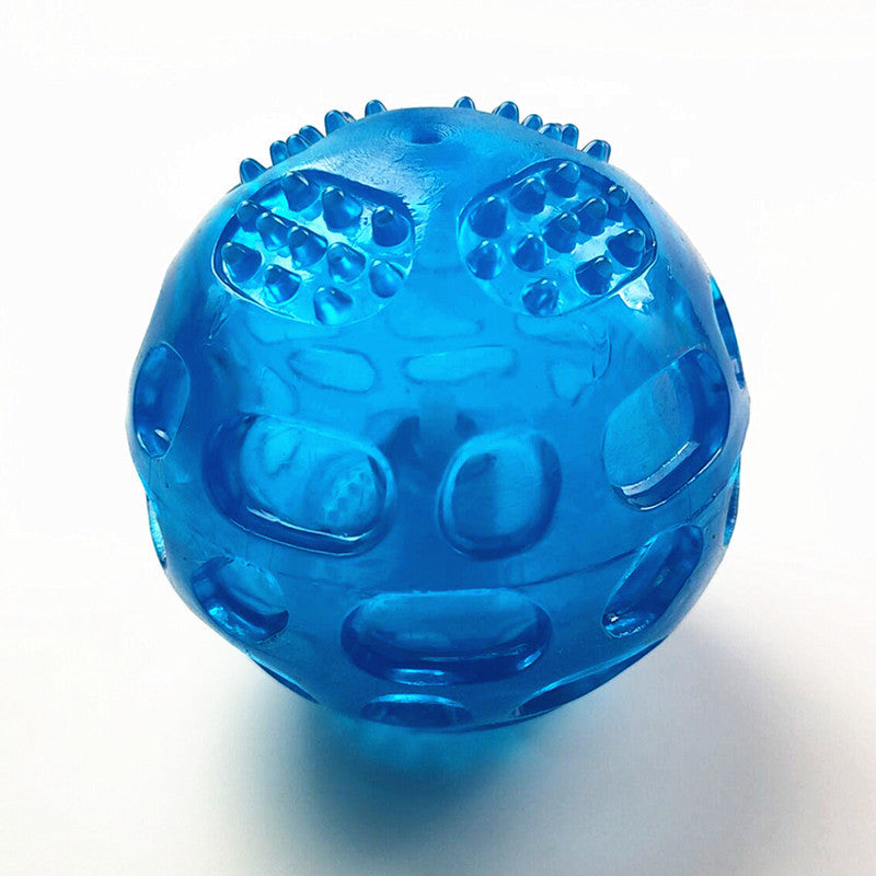 Dog Toy Ball Pet Squeak Ball Waterproof Sound Toys Rubber Teeth Clean Balls For Small Medium Large Dogs Pet Orange Blue GREEN Main image