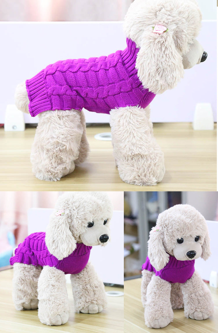 Cashmere Twisted Rope Pet Sweater, Dog Clothes, Pet Products Secondary image