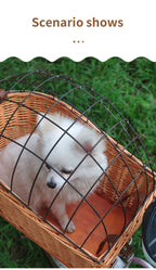 Rattan Bicycle Basket Rear Basket Pet Basket