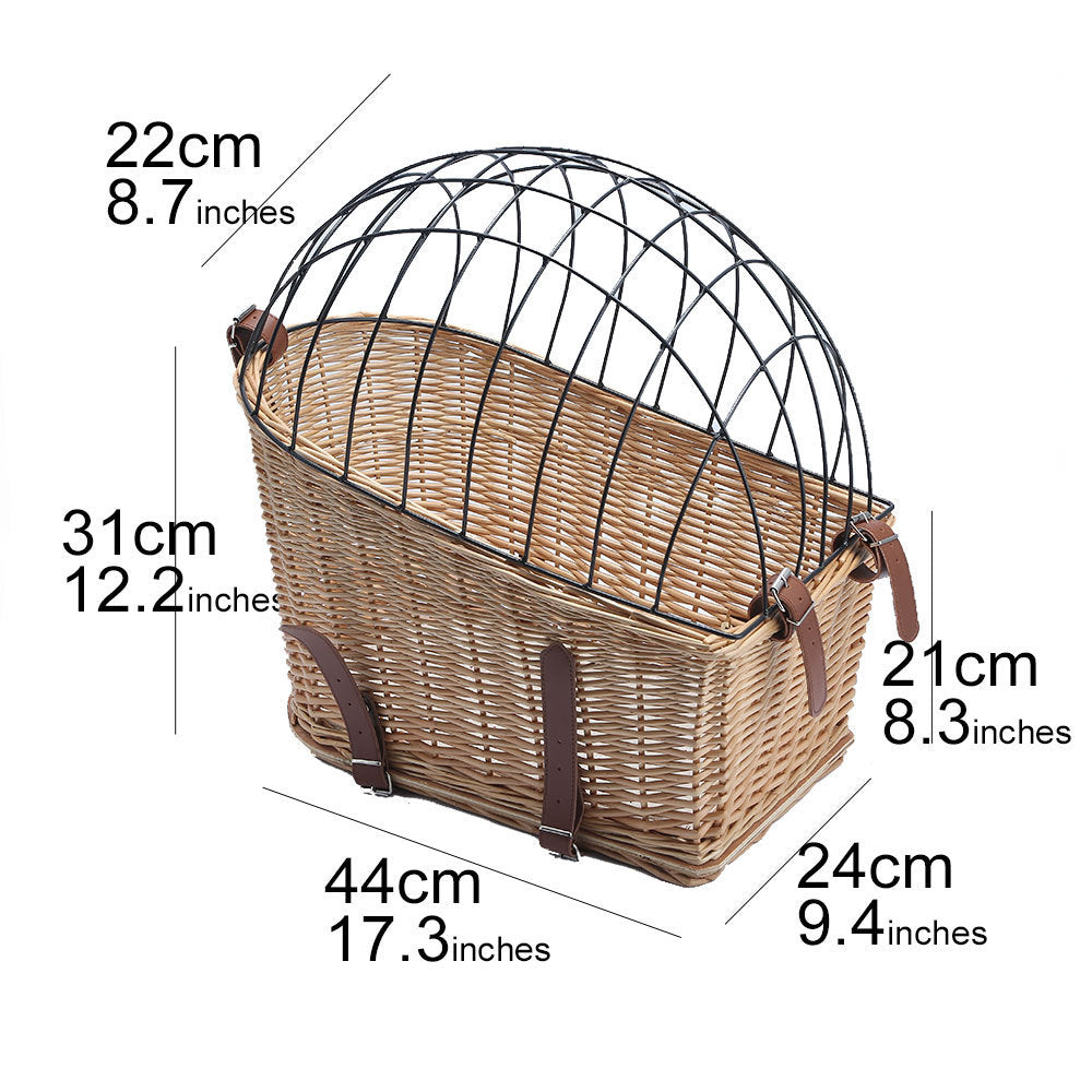 Rattan Bicycle Basket Rear Basket Pet Basket Secondary image