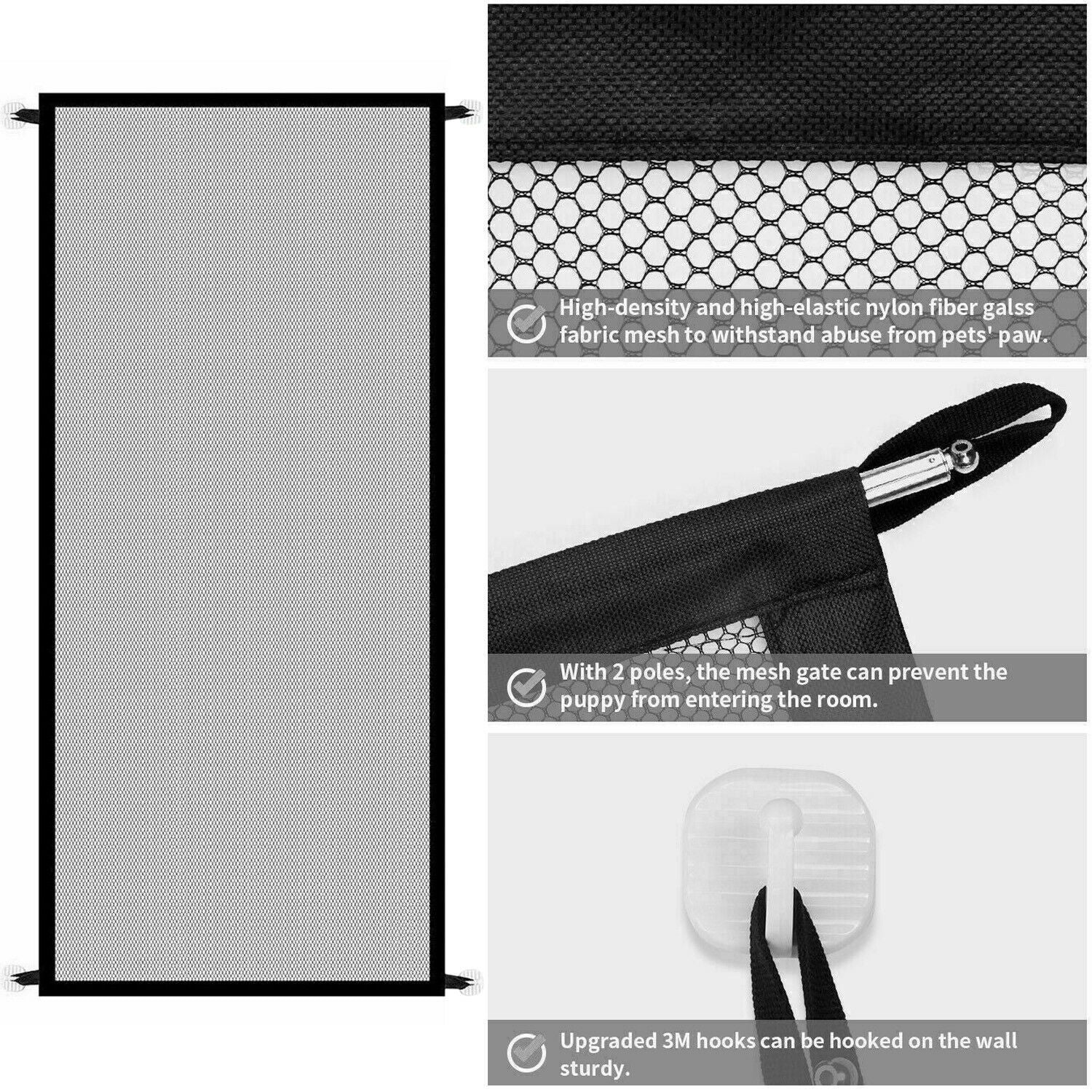 Pets Dog Cat Baby Safety Gate Mesh Fence Magic Portable Guard Net Stairs Doors Secondary image