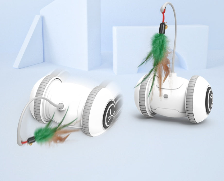 Interactive Cat Toy With Interchangeable Heads Pet Feather T