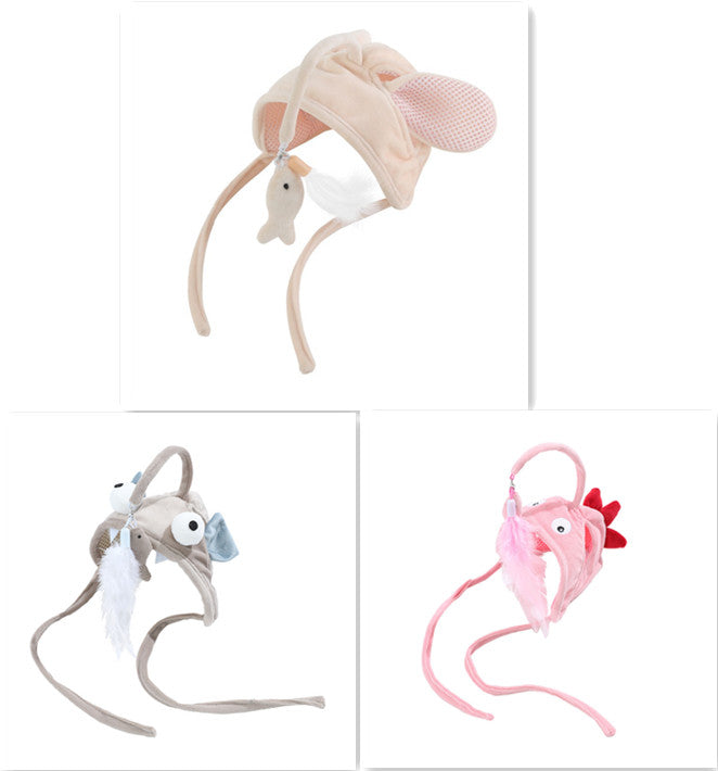 New Head Wearing Feather Funny Cat Stick Funny Cat