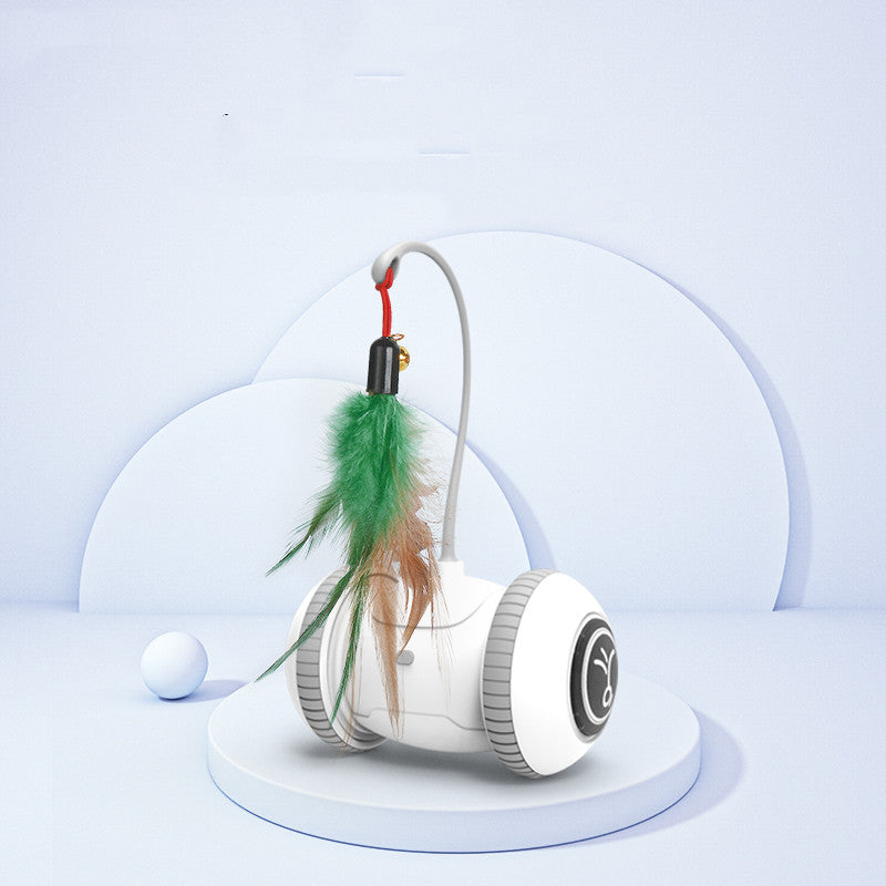 Interactive Cat Toy With Interchangeable Heads Pet Feather T