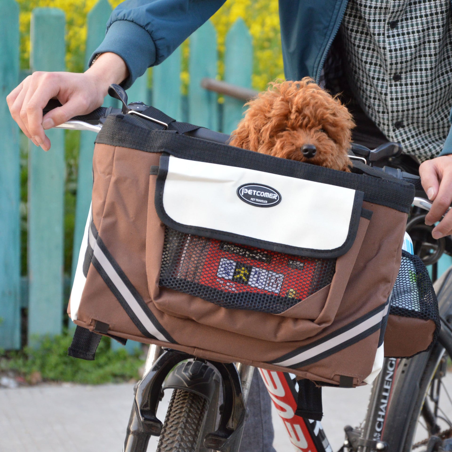 Pet Bicycle Carrier Cat Dog Bicycle Bag Bike Removable Basket Handlebar Front Basket Small Cat Dog Carrier Secondary image