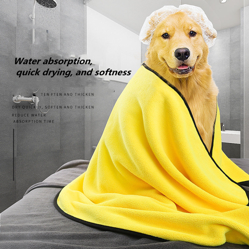 Dog Towels For Drying Dogs Drying Towel Dog Bath Towel, Quick-drying Pet Dog And Cat Towels Soft Fiber Towels Robe Super Absorbent Quick Drying Soft Microfiber Pet Towel For Dogs, Cats Yellow Main image