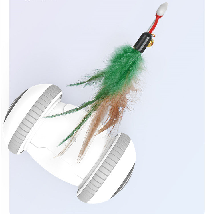 Interactive Cat Toy With Interchangeable Heads Pet Feather T