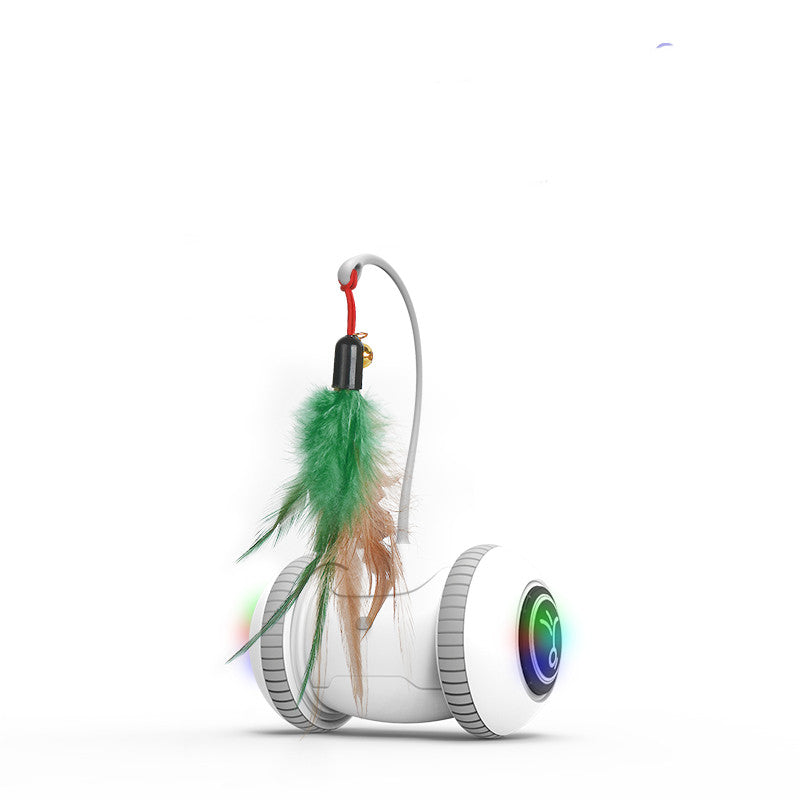 Interactive Cat Toy With Interchangeable Heads Pet Feather T