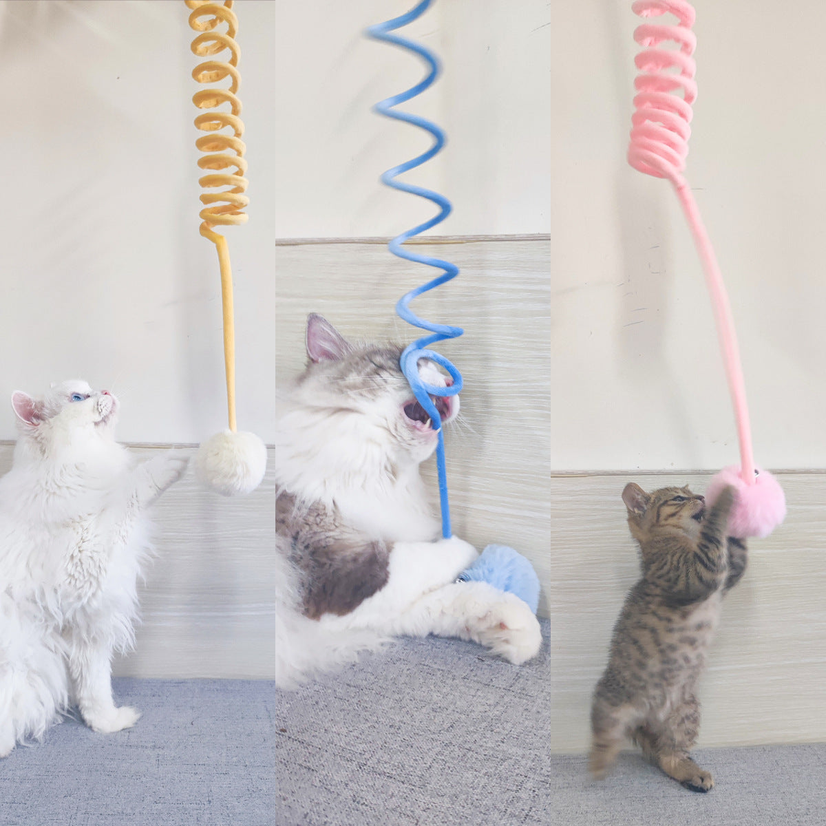 Cat Toy Self-Hi Sucker Spring Rabbit Hair Ball Interactive Play Pet Supplies Interactive Toys Main image