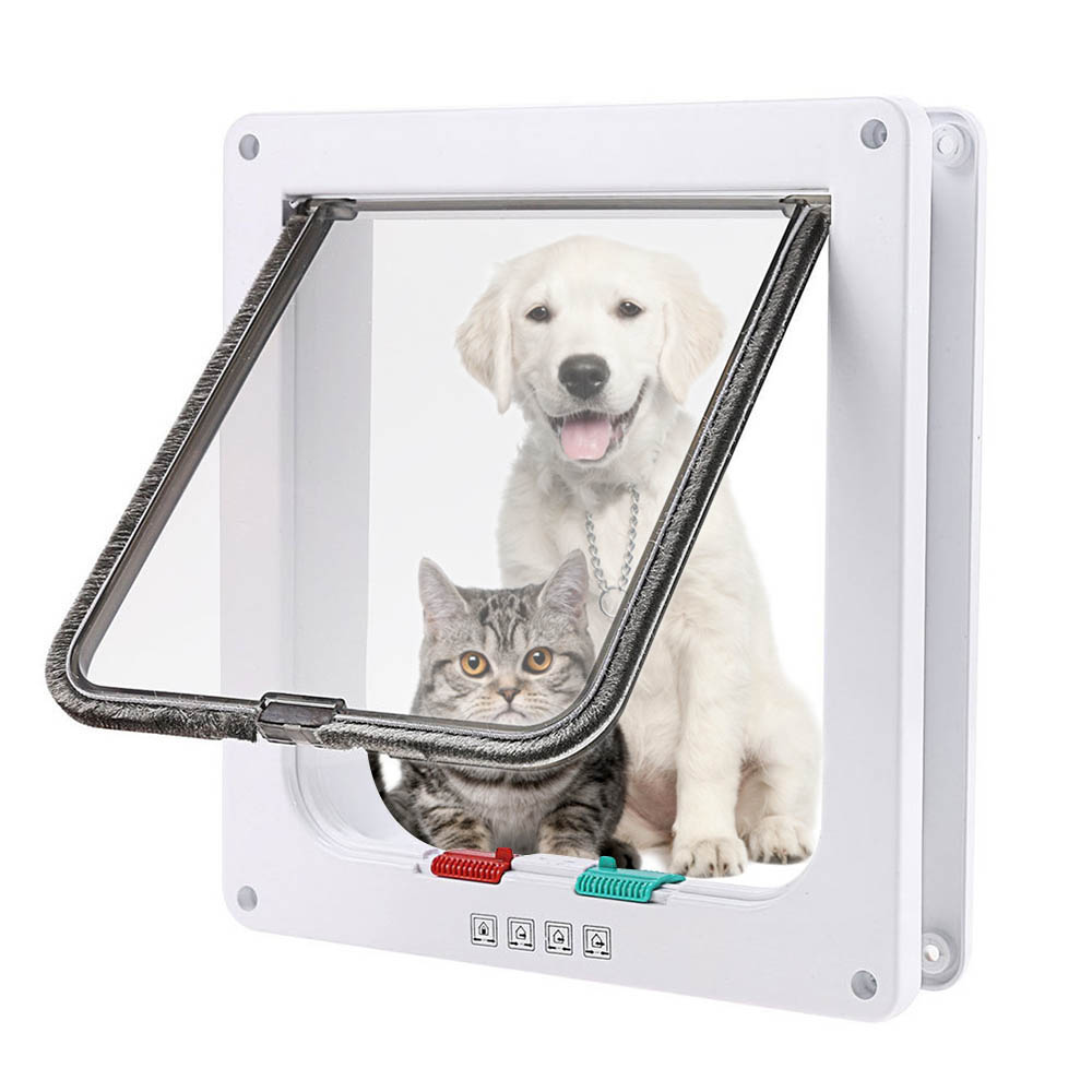 4 Way Lockable Pet Door Security Flap Door ABS Plastic Main image
