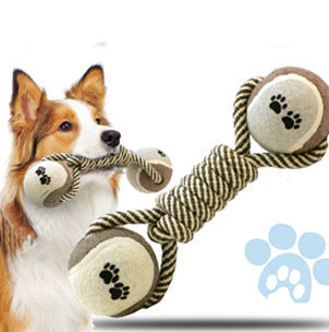 Pet Dumbbell Rope Tennis Ball Chew Toys Teeth Cleaning Main image