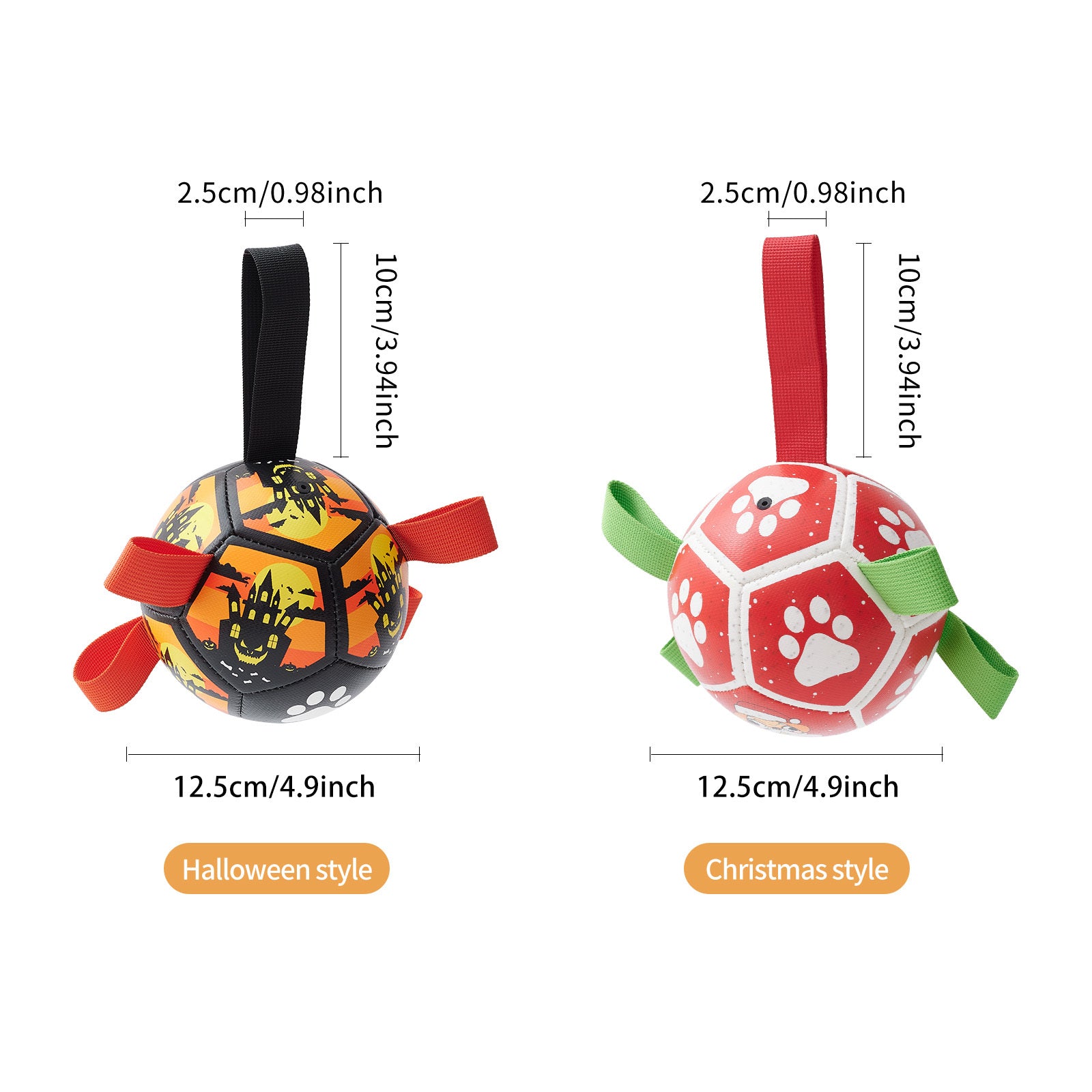 Dog Soccer Balls Toy With Sraps Halloween Christmas Gift For Pets Puppy Birthday Toy Interactive Toys For Tug Of War Water Toys Secondary image