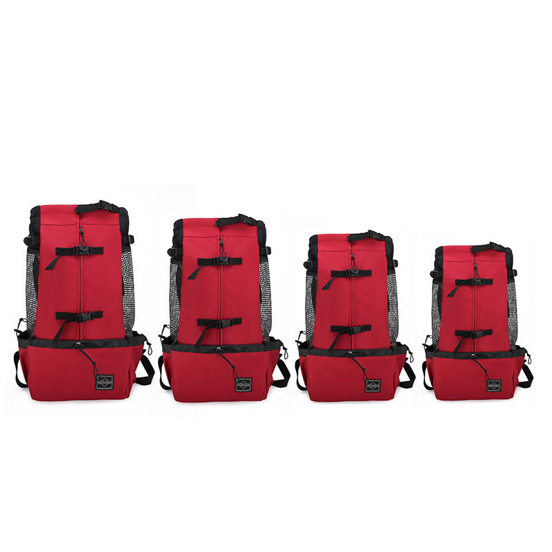 Portable Pet Dog Carrier Backpack – Double Shoulder Travel Bag for Small & Medium Dogs, Breathable Outdoor Design (Red | Blue | Gray | Black)
