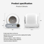 Automatic Smart Cat Litter Box – Self-Cleaning Electric Pooper Scooper with Odor Control (White)