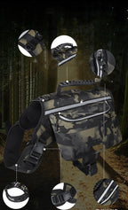 Outdoor Large Dog Backpack – Adjustable Oxford Cloth Travel Harness Pack for Hiking, Camping & Training (Black | Green | Yellow | Camouflage | Gray | Blue)