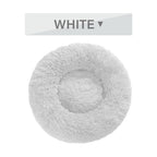 Fluffy Donut Dog Bed  Warm Soft Long Plush Pet Cushion Dog House Cat  Bed Washable Pet Sofa Mat Calming Samll Large Dog Beds