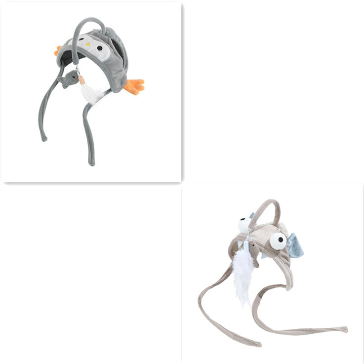 New Head Wearing Feather Funny Cat Stick Funny Cat