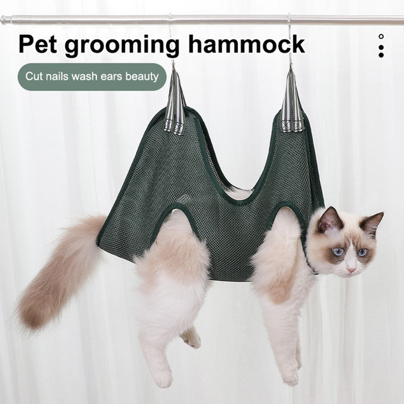 Pet Grooming Hammock Harness For Cats And Dogs, Cat Grooming Sling For Trimming Nail And Ear Care, Pet Hammock Restraint Bag Secondary image