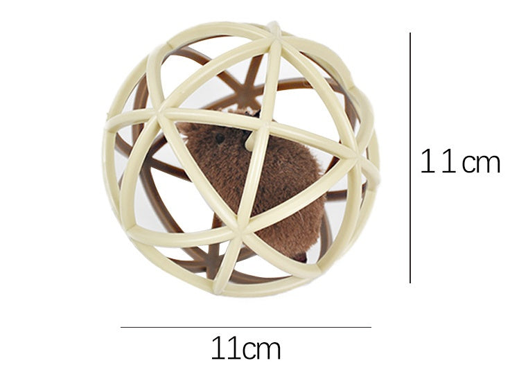 Pet Vocalizing Cat Toy Ball Cage