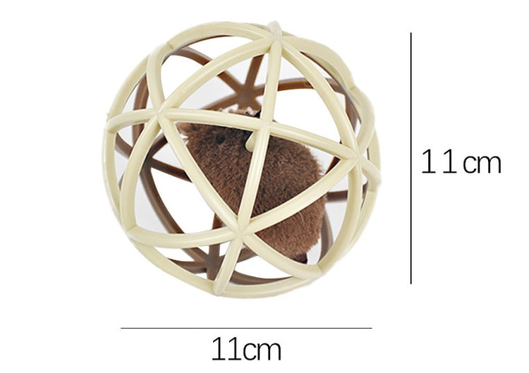Pet Vocalizing Cat Toy Ball Cage
