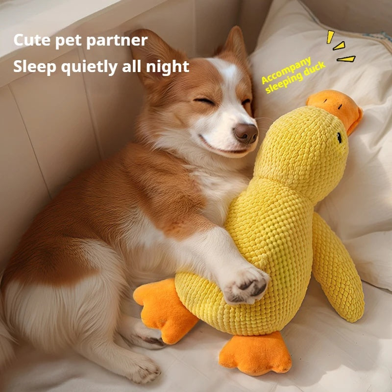Pet Plush Toy Dog Calming Duck Stuffed Duck Toys Chew Toy Squeaky For Puppy Pet Teeth Cleaning Chew Pillow Toy Pet Supplies Main image