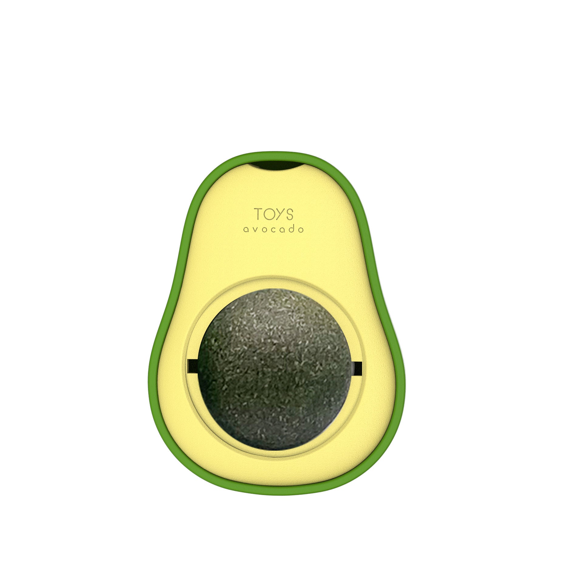 avocado catnip toy in the shape of an avocado, designed for cat entertainment and stimulation.