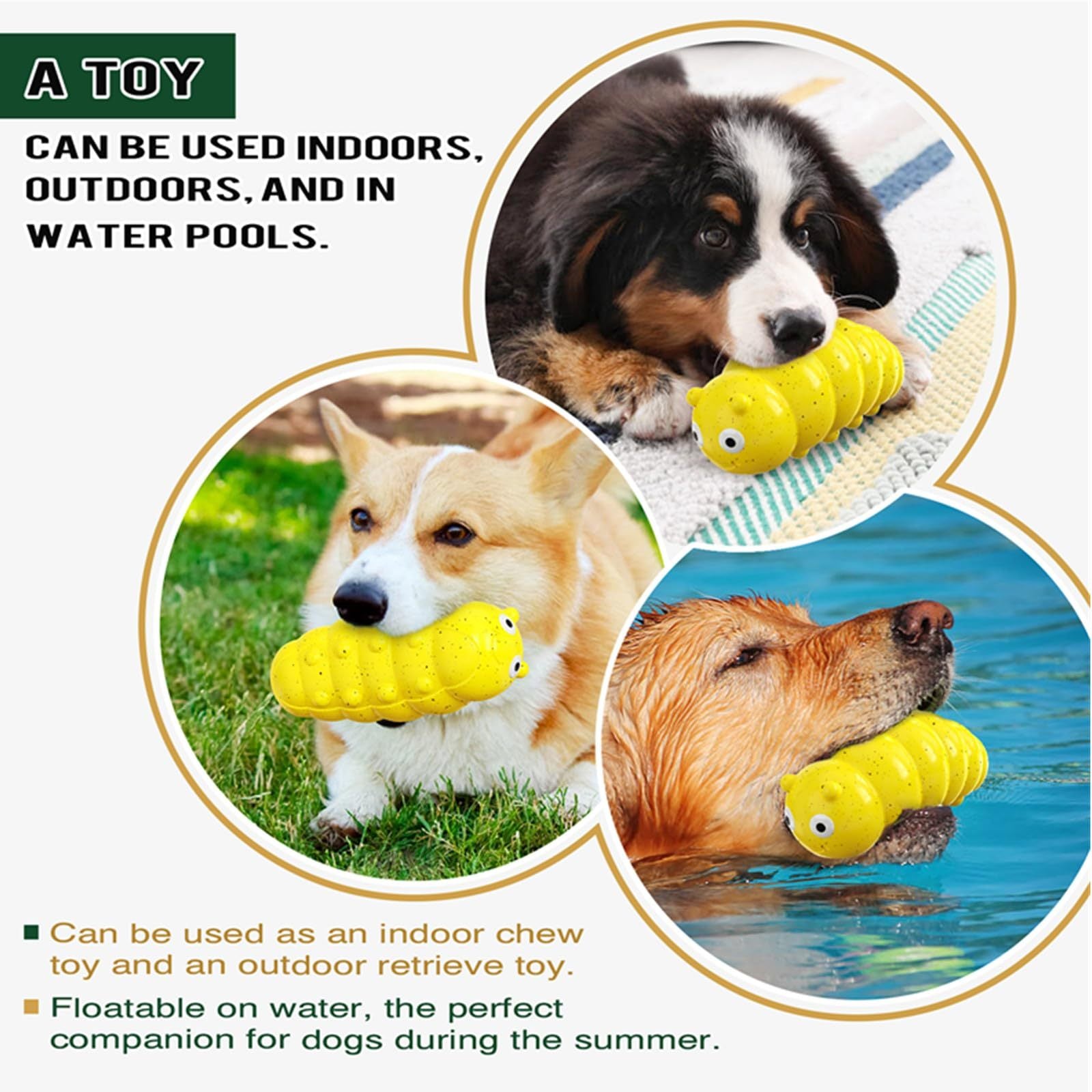Indestructible Squeaky Dog Chew Toys For Aggressive Chewers, Food Grade Material Dog Chew Toys, Tough Durable Dog Toys Medium Secondary image