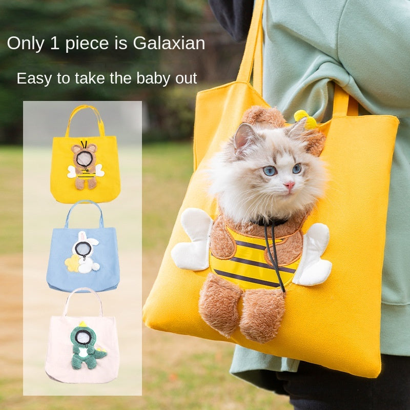 Little Bee Design Cat Dog Carrier Bags Portable Breathable Bag Soft Pet Carriers With Safety Zippers Outgoing Travel Pets Handbag Main image