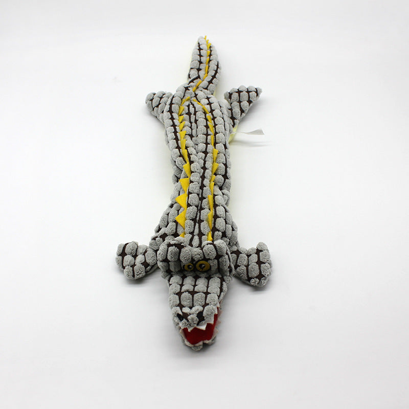 Dog chews and makes noise alligator toy