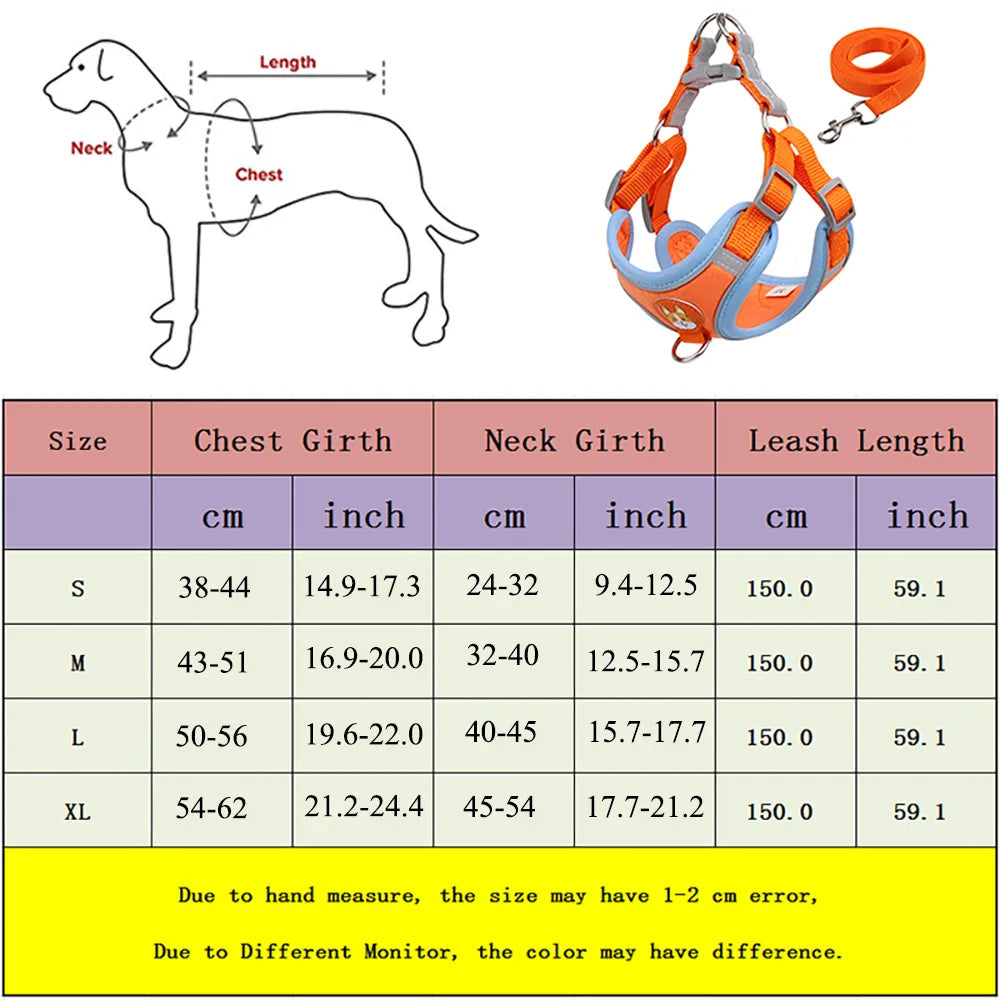 New Dog Leash And Harness Set Pet Dog Harness And Leash Set Adjustable Puppy Cat Harness Vest Reflective Walking No Pull Lead Leash For Small Dogs Chihuahua Secondary image