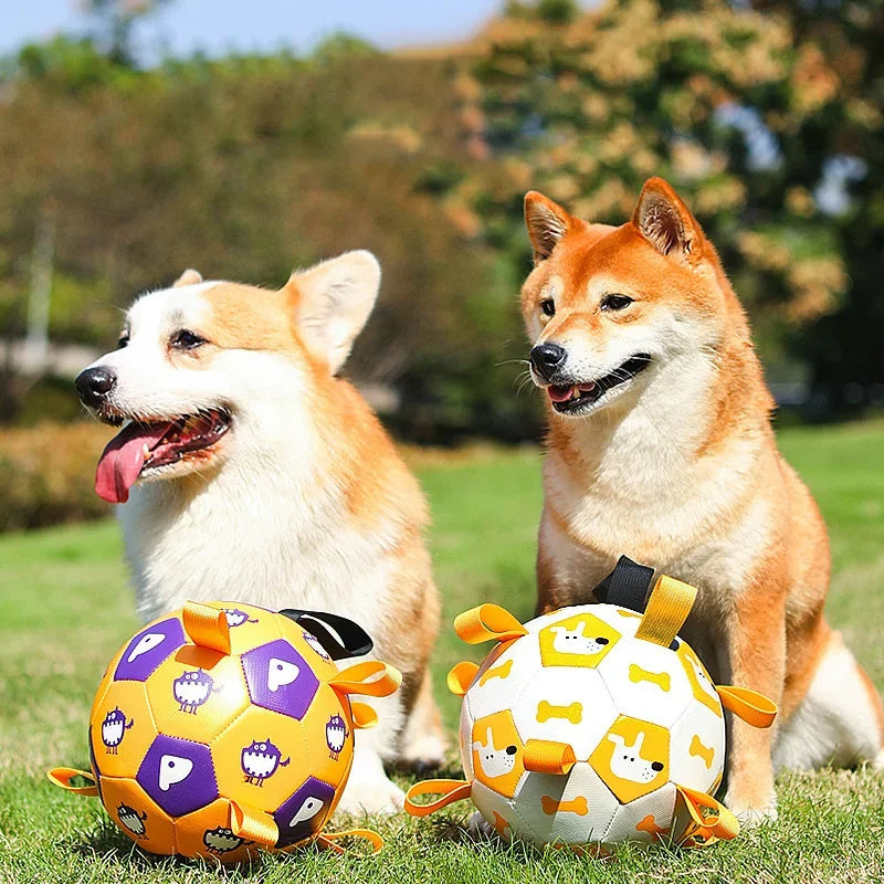Dog Interactive Football Toys Children Soccer Dog Outdoor Training Balls Pet Sporty Bite Chew Teething Ball With Cute Printing Main image