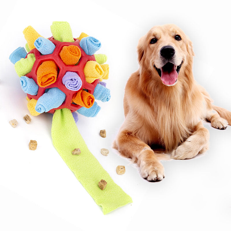 Pet Dog Sniff & Snack Puzzle Ball  Snuffle Ball Canine Enrichment Nose Pad Toys Main image